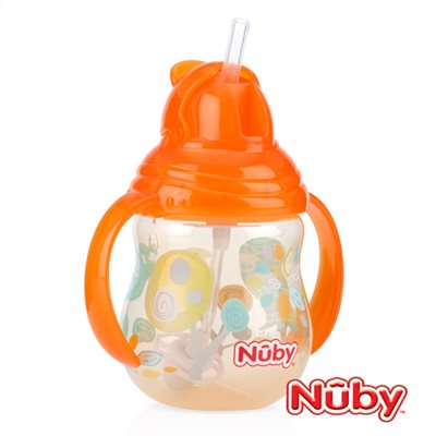 Nuby 卡拉雙耳彈跳吸管杯(360度吸管)270ml (12m+)
